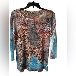 Multicolor Paisley and Leopard Print Women's by Reba see small holes in pics